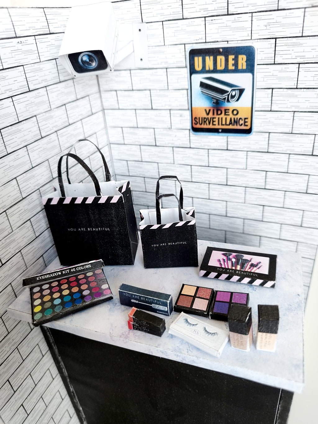 1:6 Scale Dollhouse Makeup Set, Cosmetic Accessories (PDF Pattern)