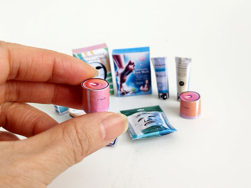 DIY Dollhouse Skincare Miniatures, 1:6 Scale Printable PDF (11 items Facial Masks, Cream)