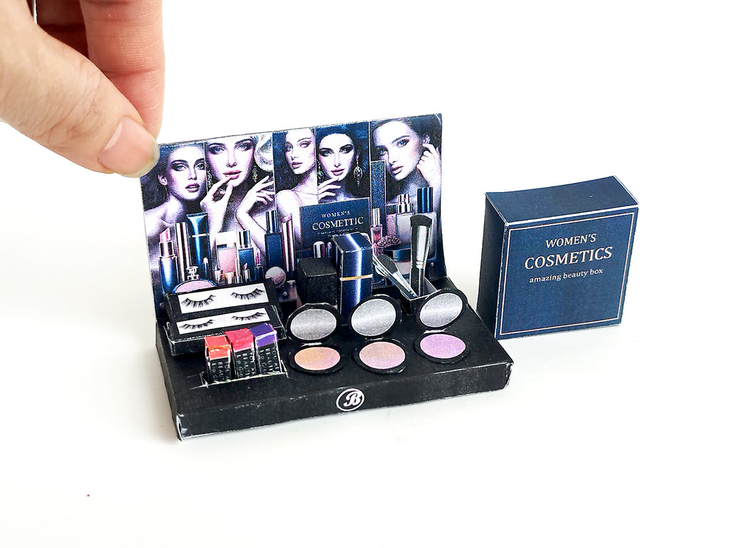 16 items make up and Cosmetic Display - DIY for 1:6 dollhouse