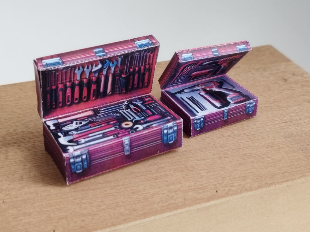 1:6 and 12 scales Tool Boxes -  Hand Tool Kit that using in dollhouse garage
