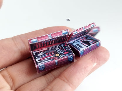 1:6 and 12 scales Tool Boxes -  Hand Tool Kit that using in dollhouse garage
