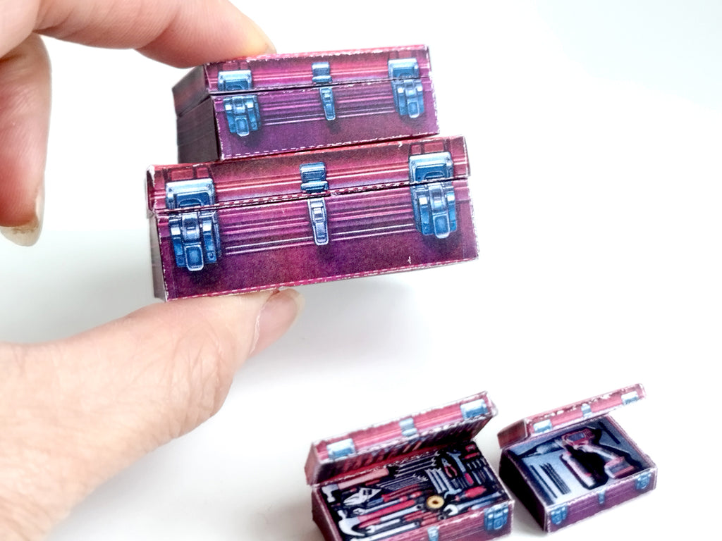 1:6 and 12 scales Tool Boxes -  Hand Tool Kit that using in dollhouse garage