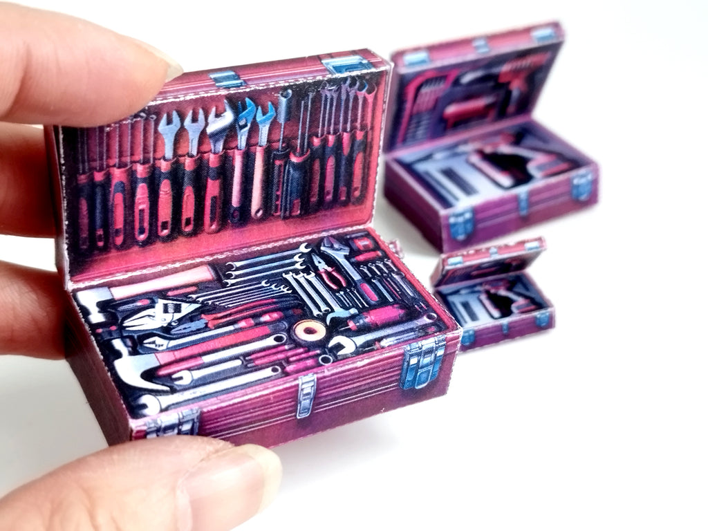 1:6 and 12 scales Tool Boxes -  Hand Tool Kit that using in dollhouse garage