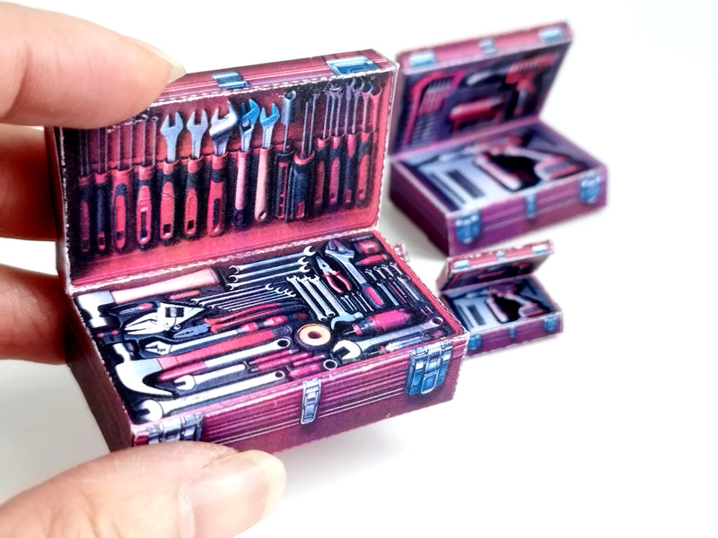 1:6 and 12 scales Tool Boxes -  Hand Tool Kit that using in dollhouse garage