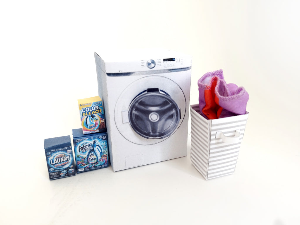 1:12 laundry setup washing machine & detergents for dolls and barbies dollhouse laundry room miniature play 5 styles