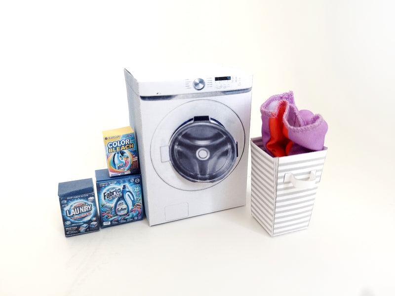 1:12 laundry setup washing machine & detergents for dolls and barbies dollhouse laundry room miniature play 5 styles