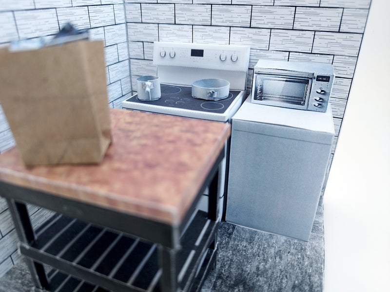 1:12 Scale Openable Dollhouse Oven – Printable Miniature Kitchen Appliance (PDF)