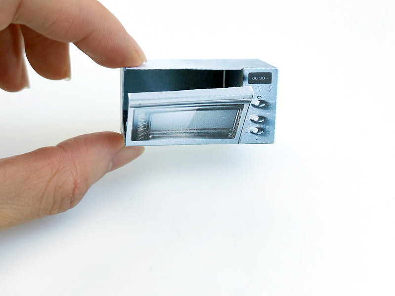 1:12 Scale Openable Dollhouse Oven – Printable Miniature Kitchen Appliance (PDF)