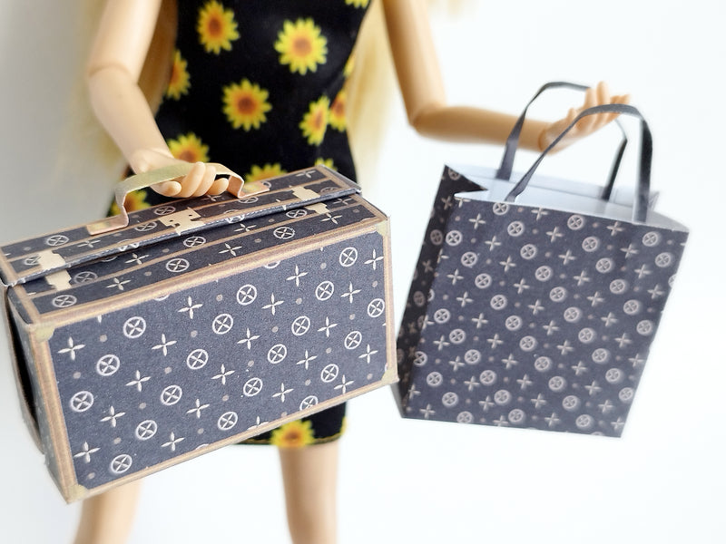 1:6 Luxury brands bags, purse and boxes for dollhouse and department store