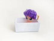 A digital printable template for a 1:12 scale dollhouse bathtub, designed for BMM shoe box bathroom scenes. The template features a detailed, elegant bathtub with clean lines, ready to be printed on regular paper, cut, and assembled for a miniature bathroom setup.