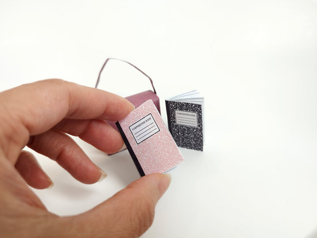 1:6 School bag and notebook, DIY miniatures, children project and paper craft