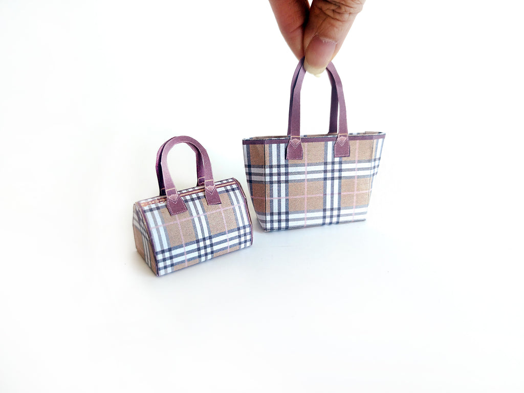 1:6 Luxury brands large bags for dollhouse and department store, 2 items miniatures, luxury house decorations, women's gifts