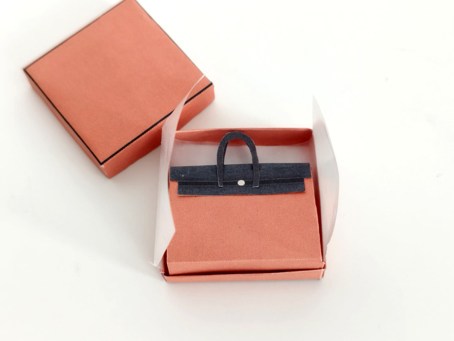 1:6 Luxury leather bags and orange boxes for dollhouse and department store,  items miniatures, luxury house decorations, mother's day gifts