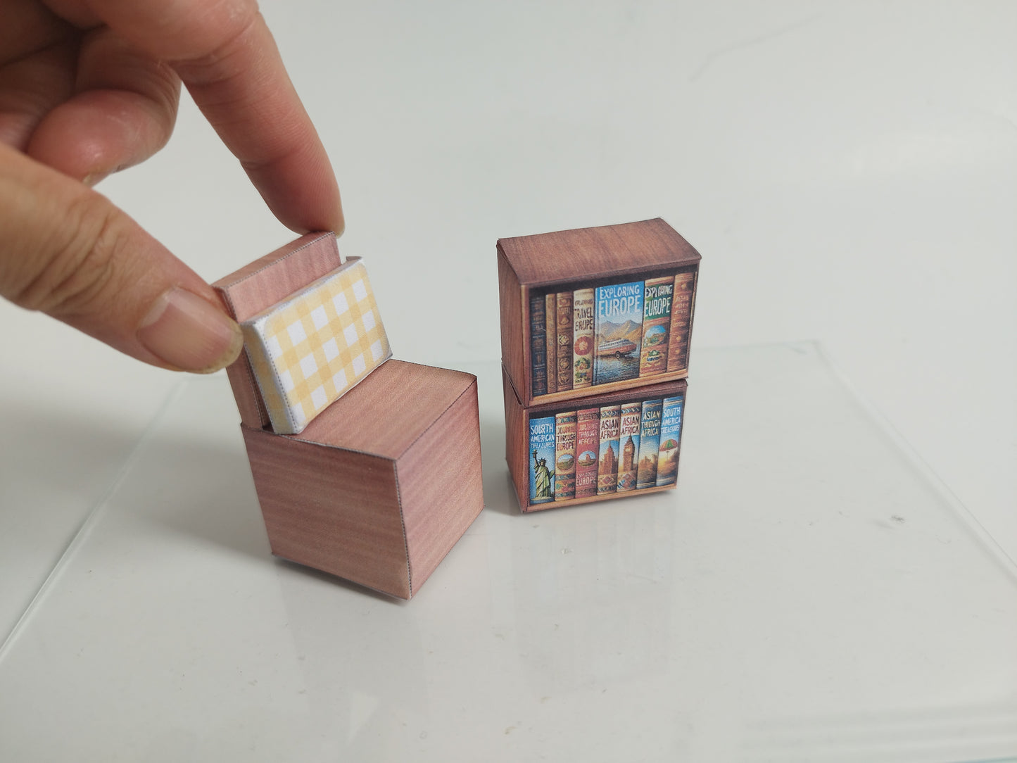 1:12 Bedroom mini wooden chair - Printable Dollhouse furniture DIY, printable miniature template, BMM shoe box miniature