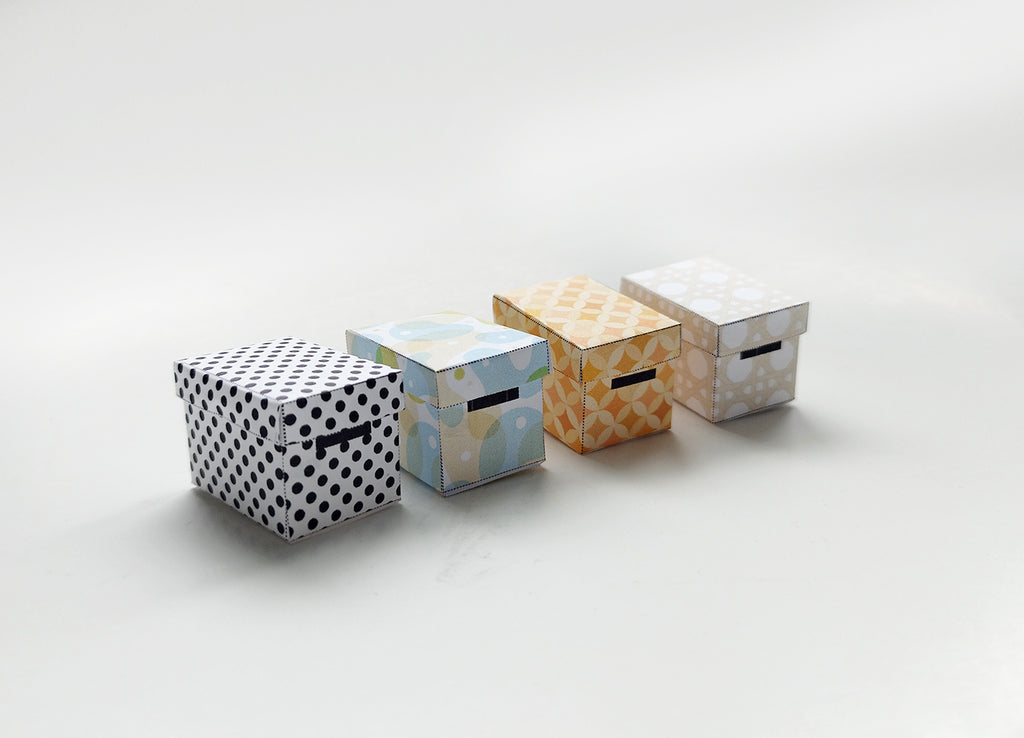 1:12 organization boxes 4 items in different color, easy fold