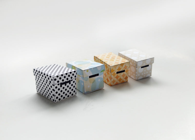 1:12 organization boxes 4 items in different color, easy fold
