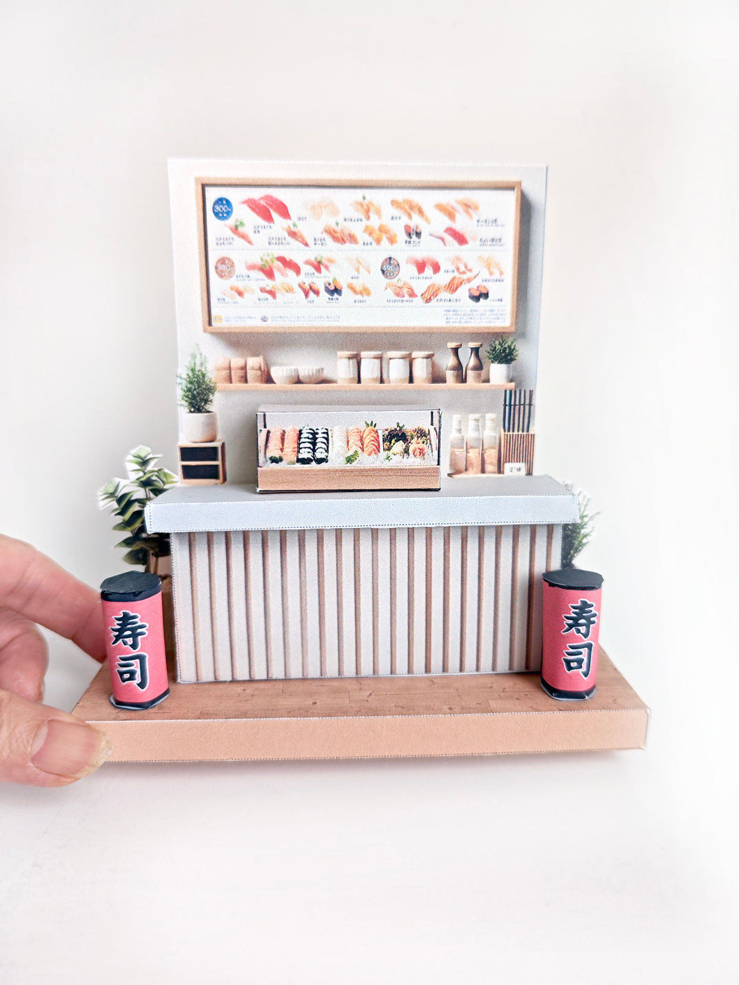 - Japan Sushi Shop 3D stand - DIY miniature scenery kit, instant download template, diorama art ,gift, lantern , miniature models, diorama