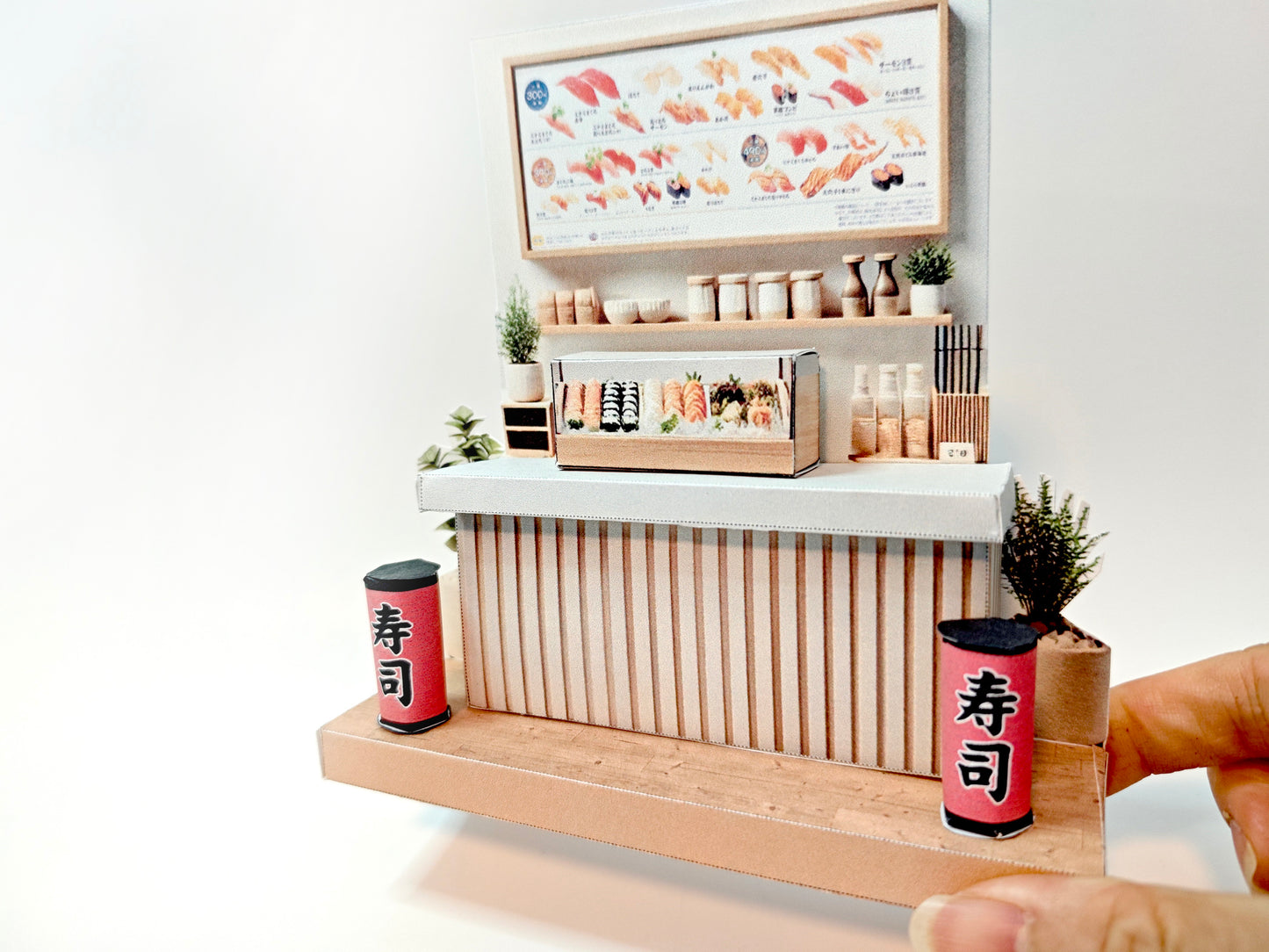 - Japan Sushi Shop 3D stand - DIY miniature scenery kit, instant download template, diorama art ,gift, lantern , miniature models, diorama