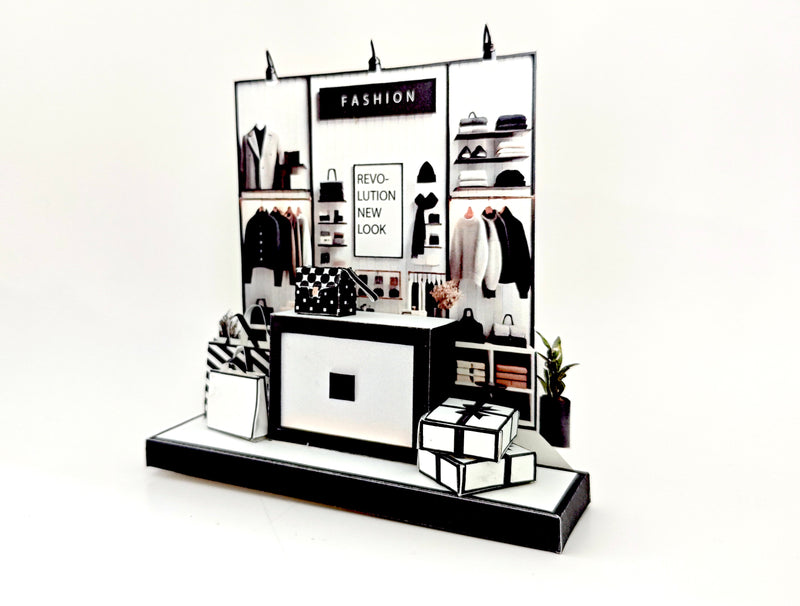  Perfect for marking any occasion, this printable template brings creative 3D design to life in the form of a charming Shoes shop miniature pop-up frame. 