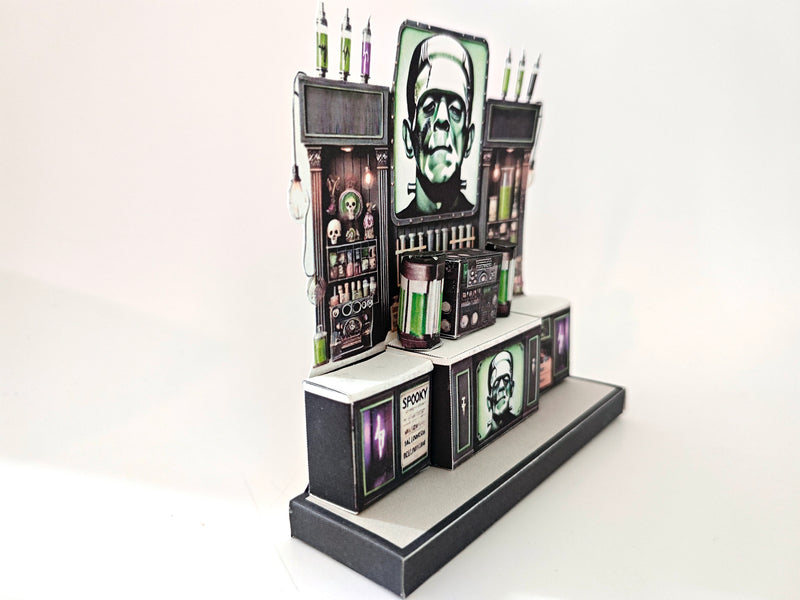 Frankenstein 3D stand DIY Halloween decoration, scientists, miniature kit, instant download template, gift, miniature models, Present