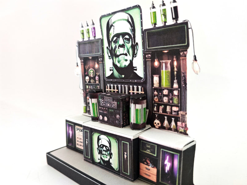 Frankenstein 3D stand DIY Halloween decoration, scientists, miniature kit, instant download template, gift, miniature models, Present