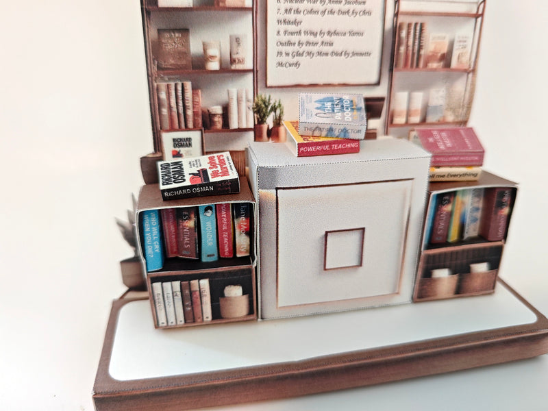 Pick Scene Book Store stand DIY miniature scenery kit, bookcase, books, library, mini shop, book covers,