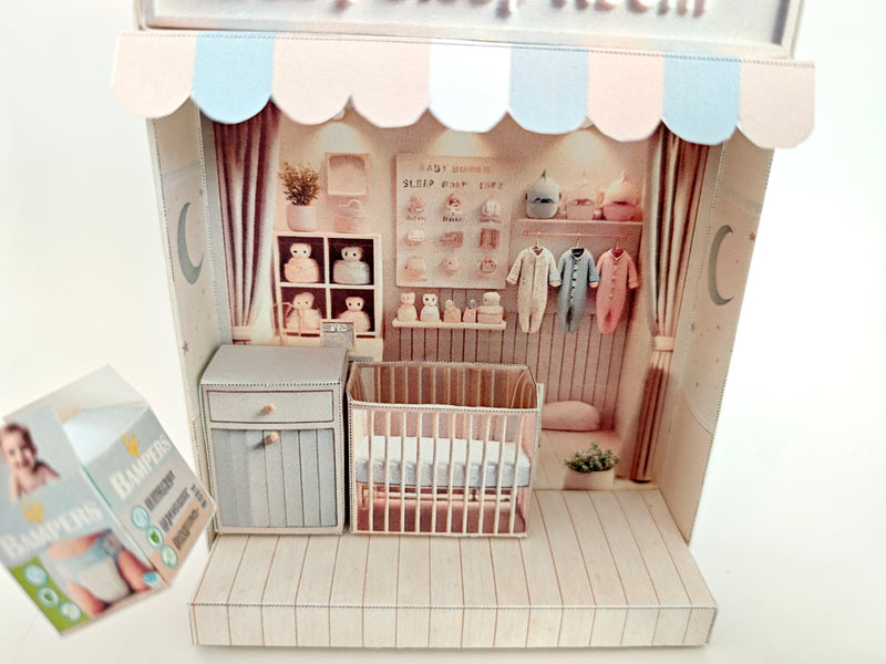  Pick Scene Baby Sleep Room -cute room, baby bed, affordable doll house miniature kit