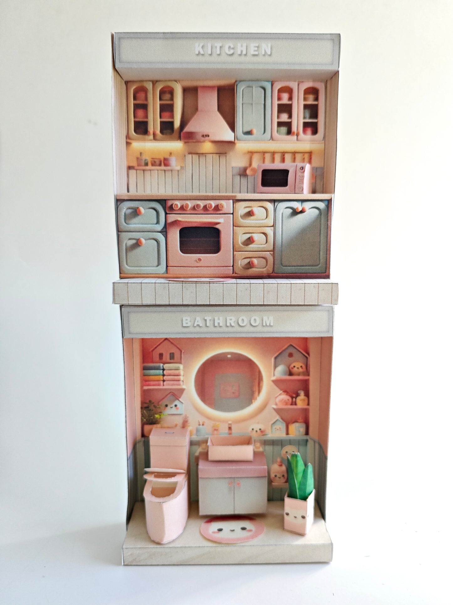 - Pick Scene Pink Kitchen -cute room, microwave,  Kitchen interior