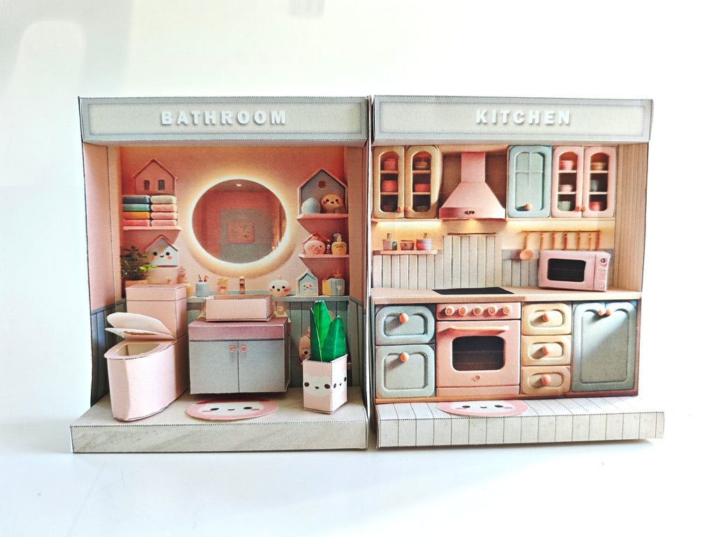 Pick Scene Pink Kitchen - pickscene apartment, pickscene room, microwave,  Kitchen interior, 3 inches doll
