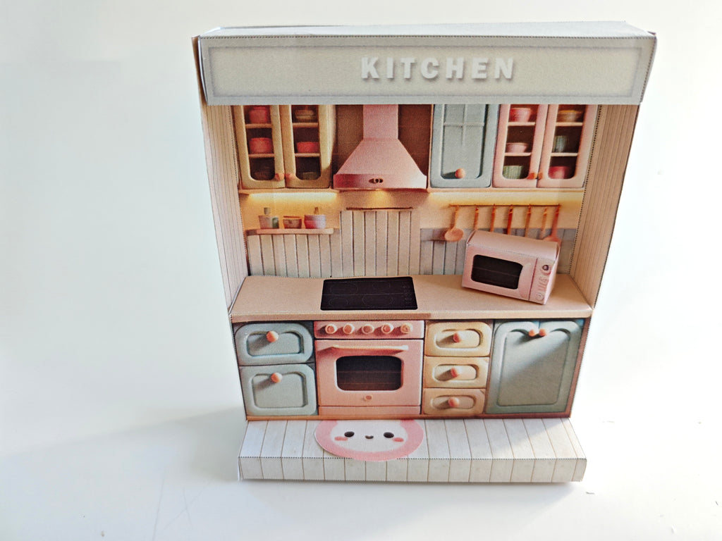Pick Scene Pink Kitchen - pickscene apartment, pickscene room, microwave,  Kitchen interior, 3 inches doll