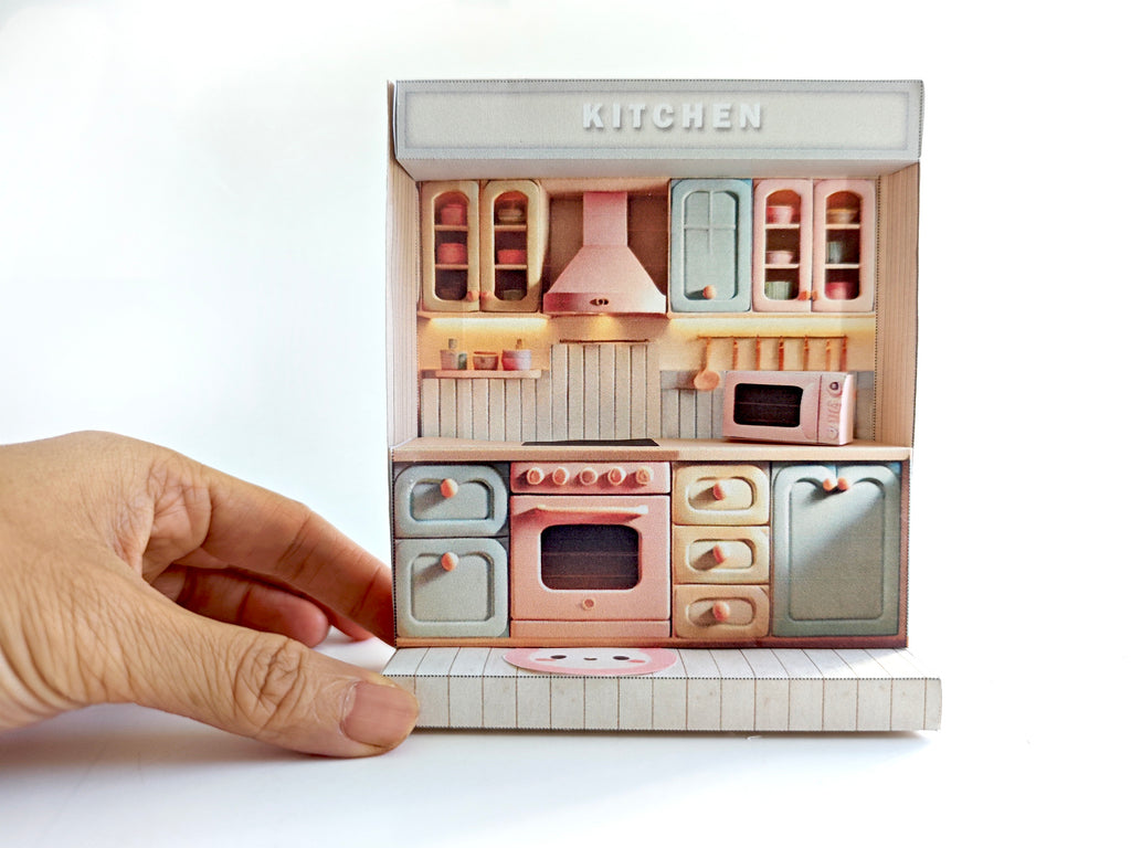 Pick Scene Pink Kitchen - pickscene apartment, pickscene room, microwave,  Kitchen interior, 3 inches doll