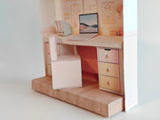  Pink Study Room- cute room, washroom, folder, laptop, table, affordable doll house miniature kit, PickScene Apartment