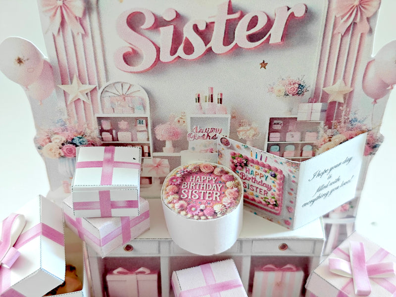 Sister Birthday Miniature Stand: DIY Printable Gift (PDF Pattern)