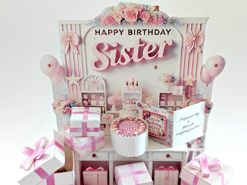 Sister Birthday Miniature Stand: DIY Printable Gift (PDF Pattern)