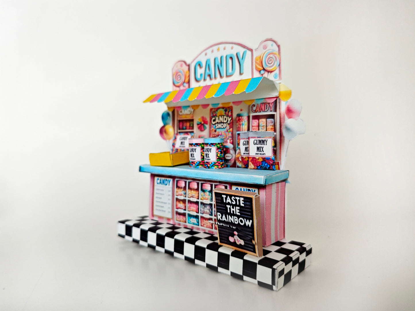 - PickScene colorful Candy Shop- DIY miniature scenery kit, instant download template, gift, miniature candy jar, candy box, gummy mix