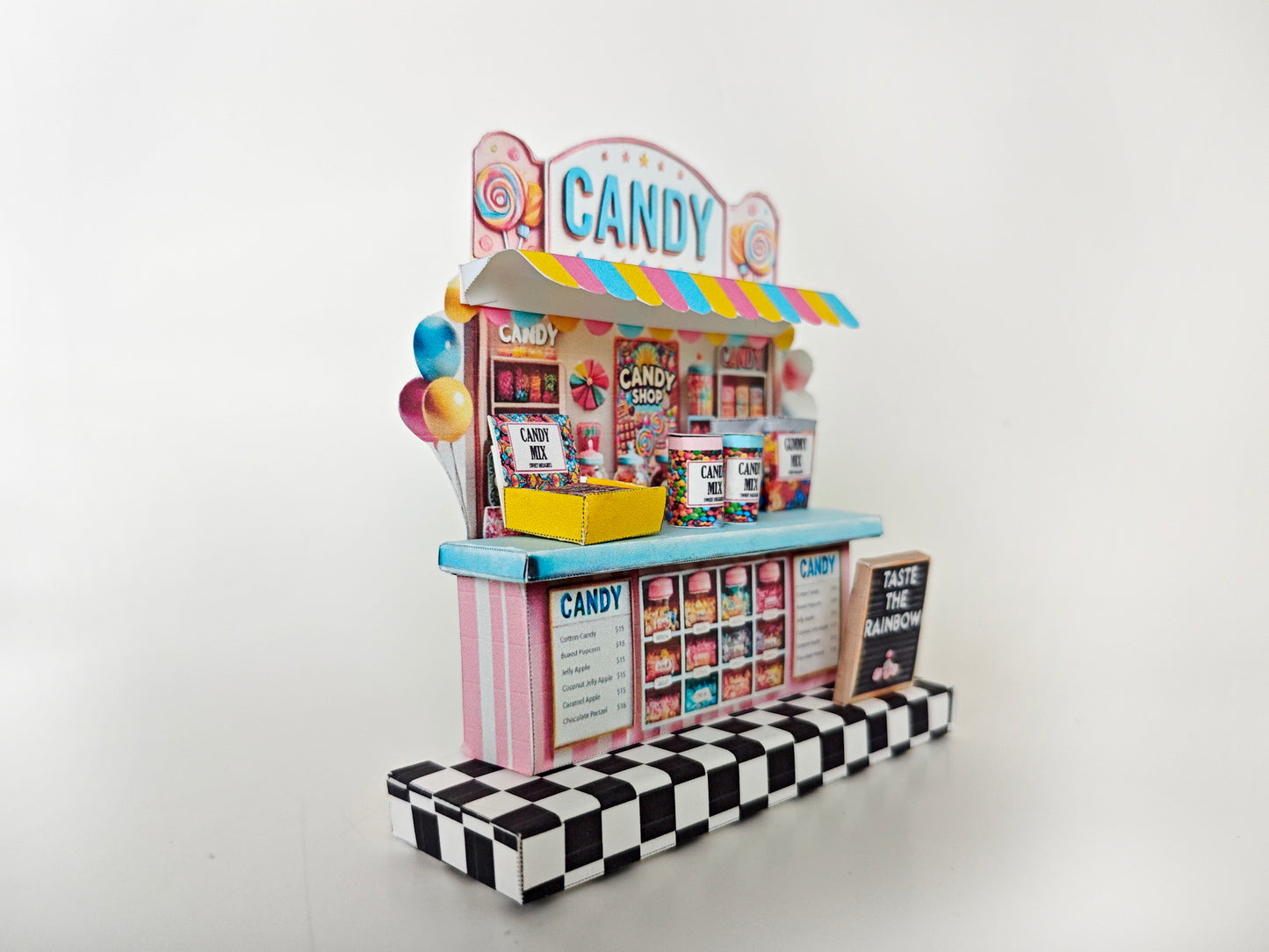 - PickScene colorful Candy Shop- DIY miniature scenery kit, instant download template, gift, miniature candy jar, candy box, gummy mix