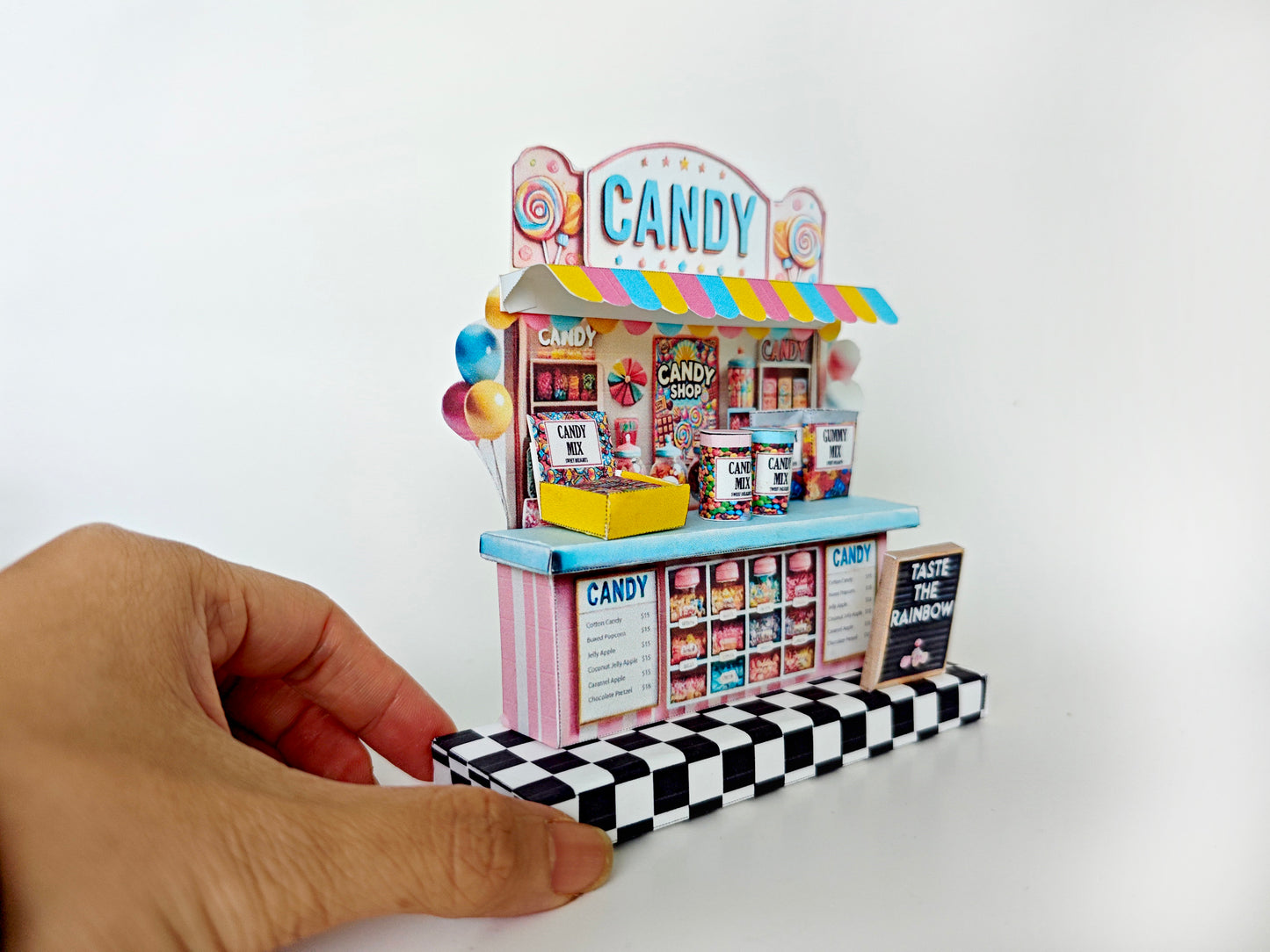 - PickScene colorful Candy Shop- DIY miniature scenery kit, instant download template, gift, miniature candy jar, candy box, gummy mix