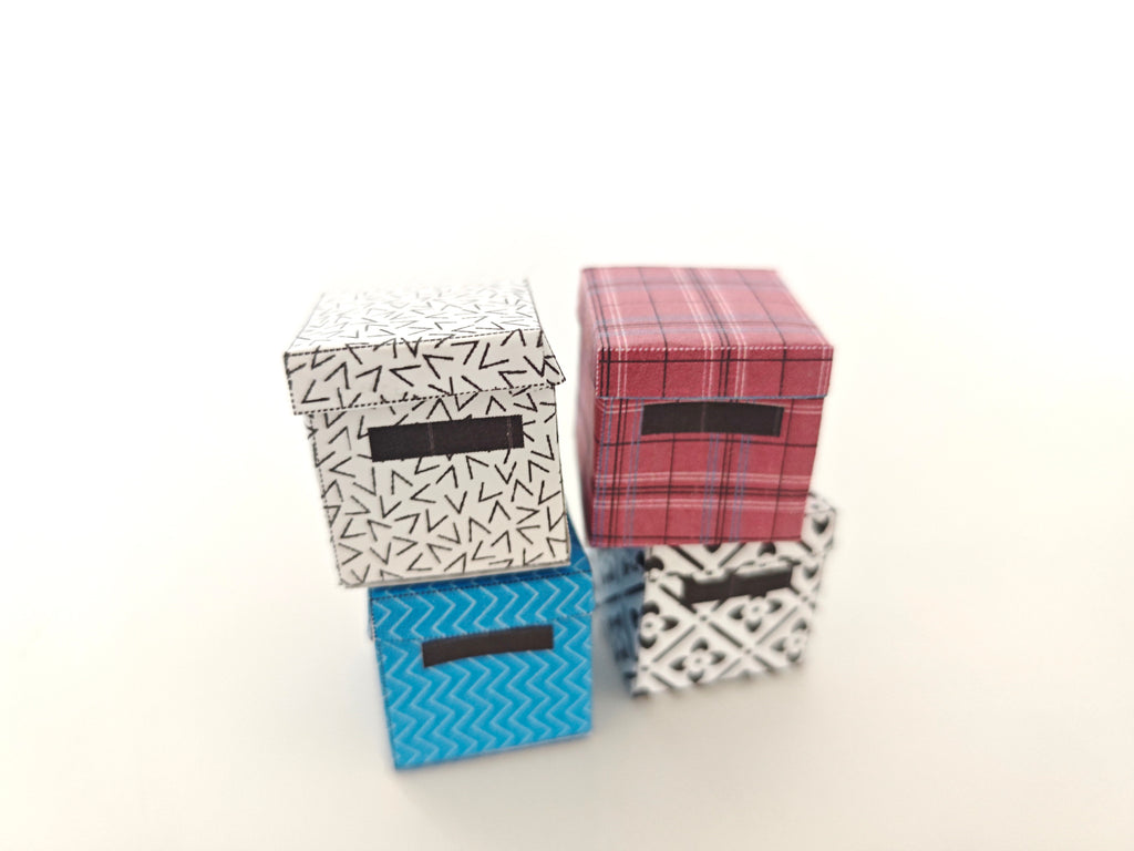 1:12 Square organization boxes 4 items in different color, easy fold