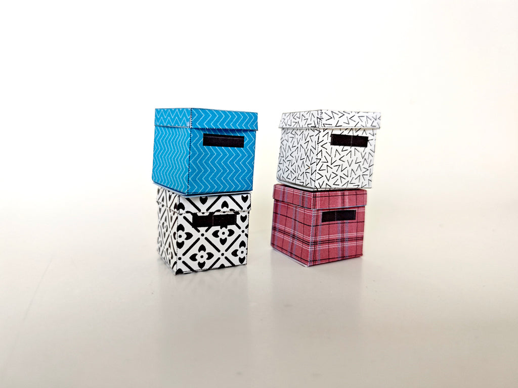 1:12 Square organization boxes 4 items in different color, easy fold