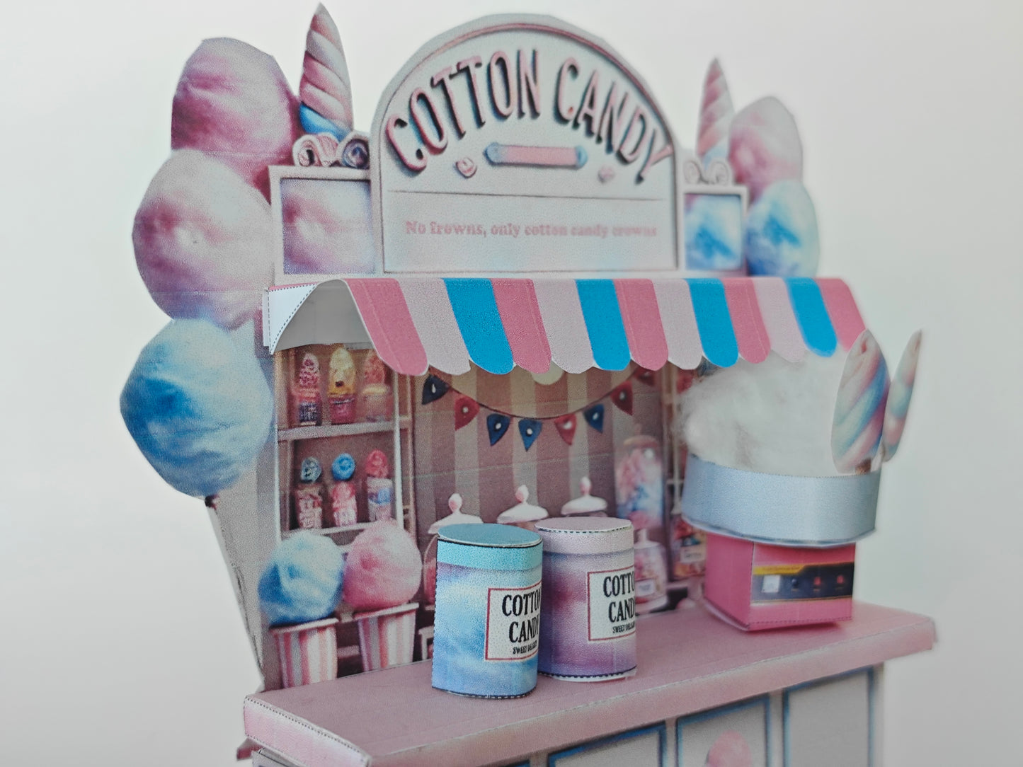 PickScene Pinky Cotton Candy Shop- DIY miniature scenery kit, instant download template, gift, miniature