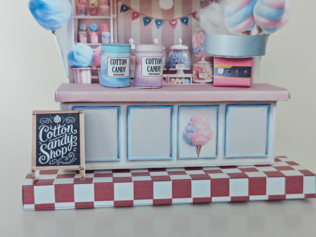 - PickScene Pinky Cotton Candy Shop- DIY miniature scenery kit, instant download template, gift, miniature
