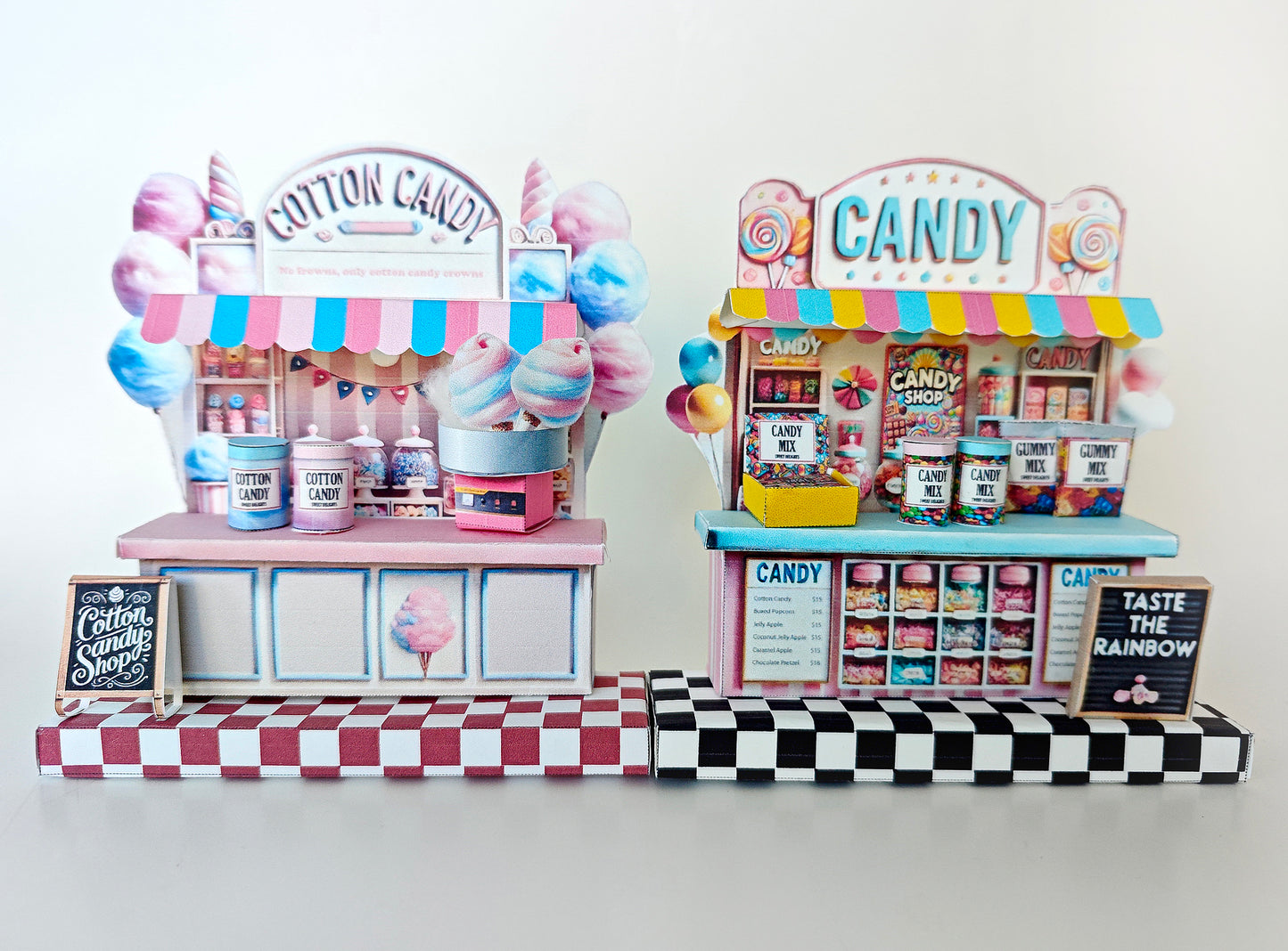 PickScene Pinky Cotton Candy Shop- DIY miniature scenery kit, instant download template, gift, miniature