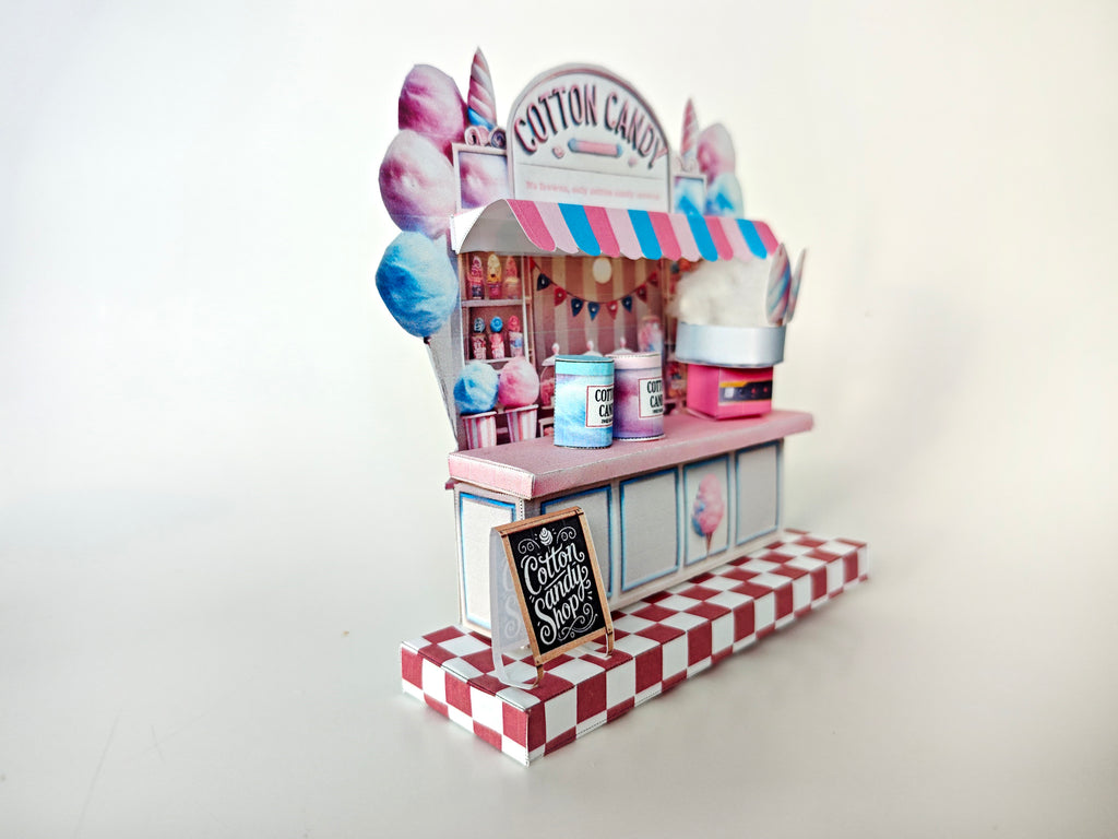 - PickScene Pinky Cotton Candy Shop- DIY miniature scenery kit, instant download template, gift, miniature