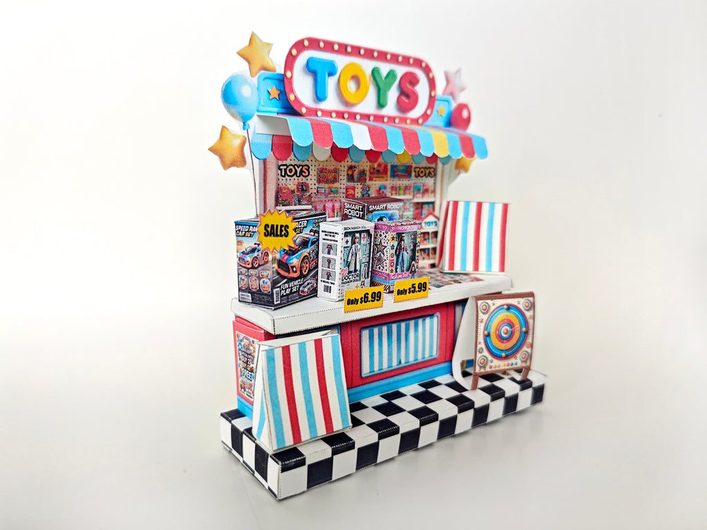 DIY Miniature Toy Shop Stand: Paper Craft Diorama (Digital Download) boxes and bages