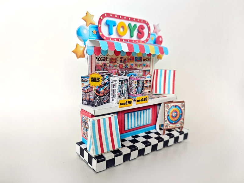 DIY Miniature Toy Shop Stand: Paper Craft Diorama (Digital Download) boxes and bages