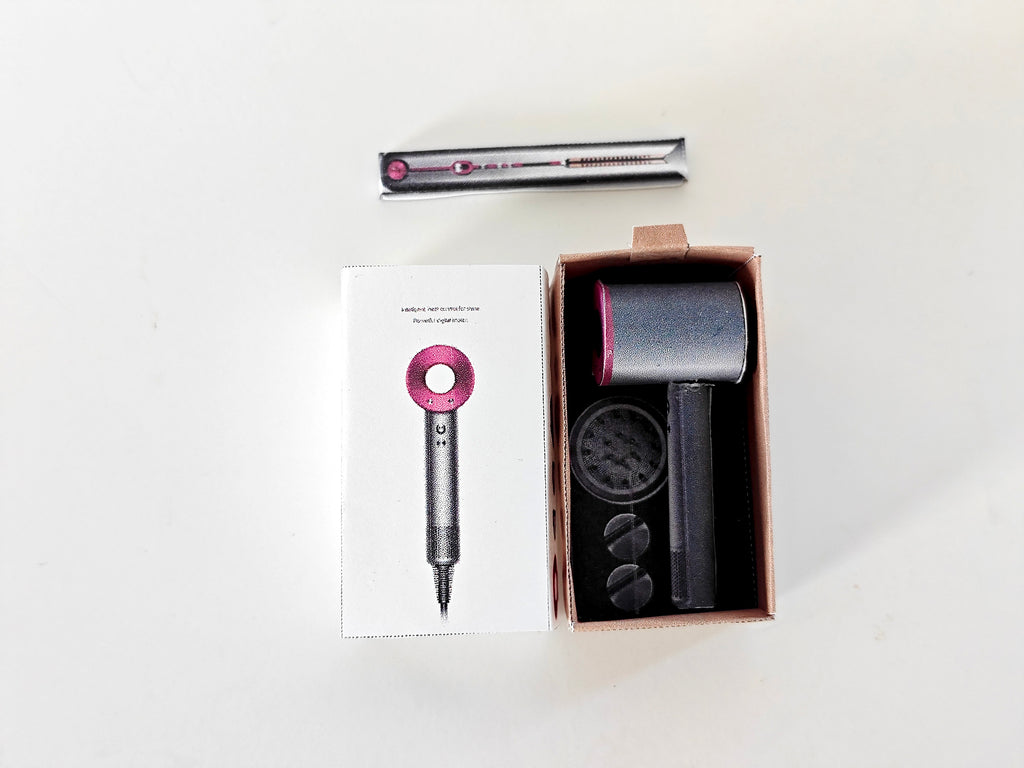 Printable DIY Hair Dryer and Hair Straightener, restroom stuffs, hair style, hair beauty, 1:6 scale, 3 items, Ornament