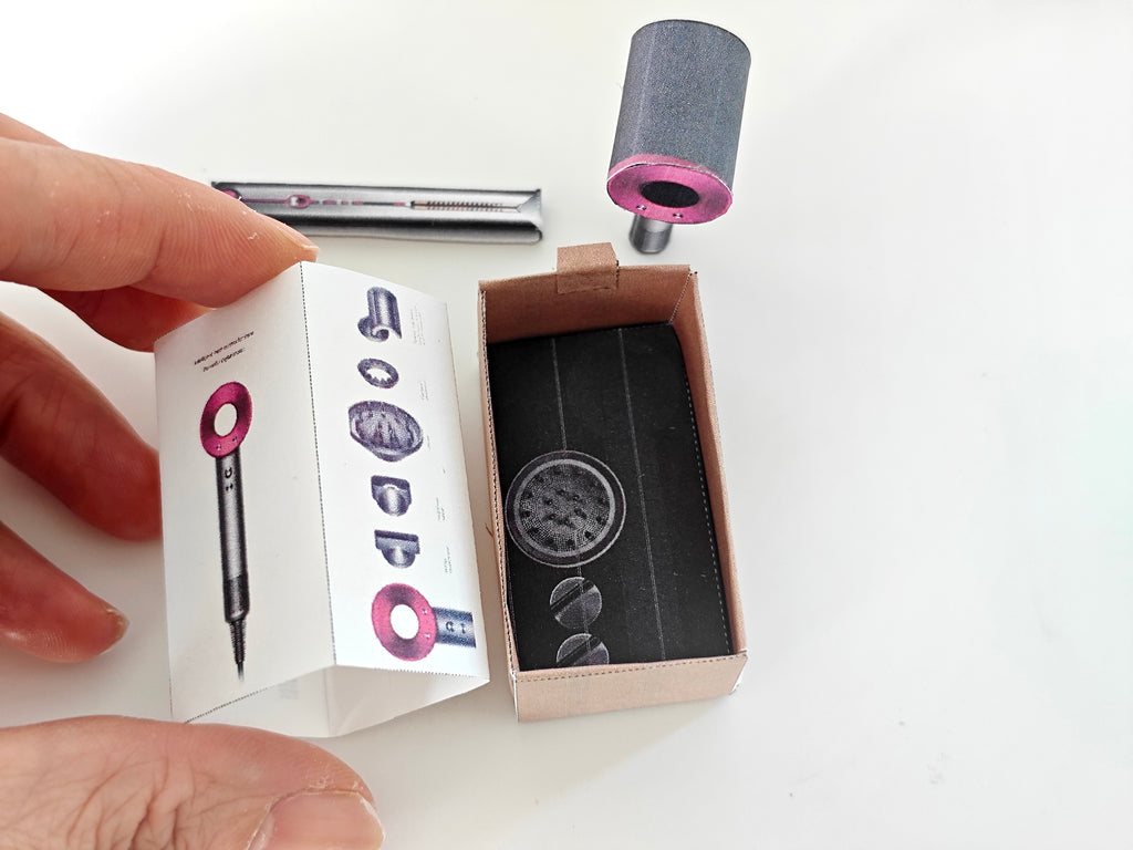 Printable DIY Hair Dryer and Hair Straightener, restroom stuffs, hair style, hair beauty, 1:6 scale, 3 items, Ornament