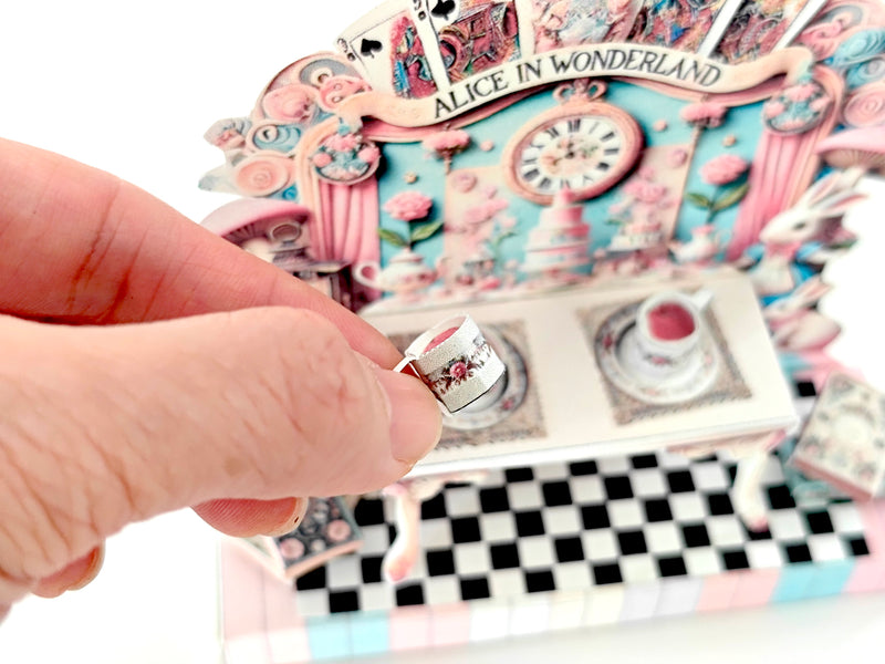 Alice in Wonderland Tea Party Miniature Stand, Printable DIY Kit (PDF Pattern)