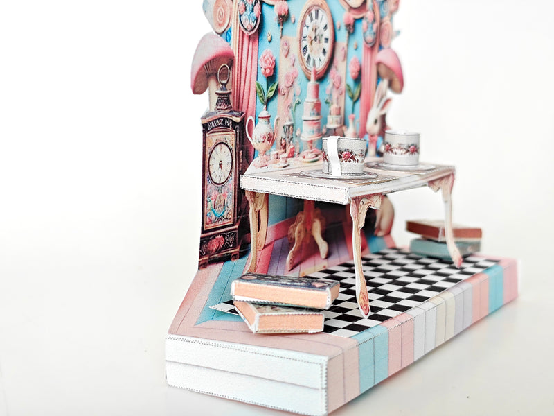 Alice in Wonderland Tea Party Miniature Stand, Printable DIY Kit (PDF Pattern)