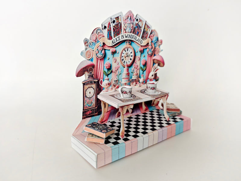 Alice in Wonderland Tea Party Miniature Stand, Printable DIY Kit (PDF Pattern)